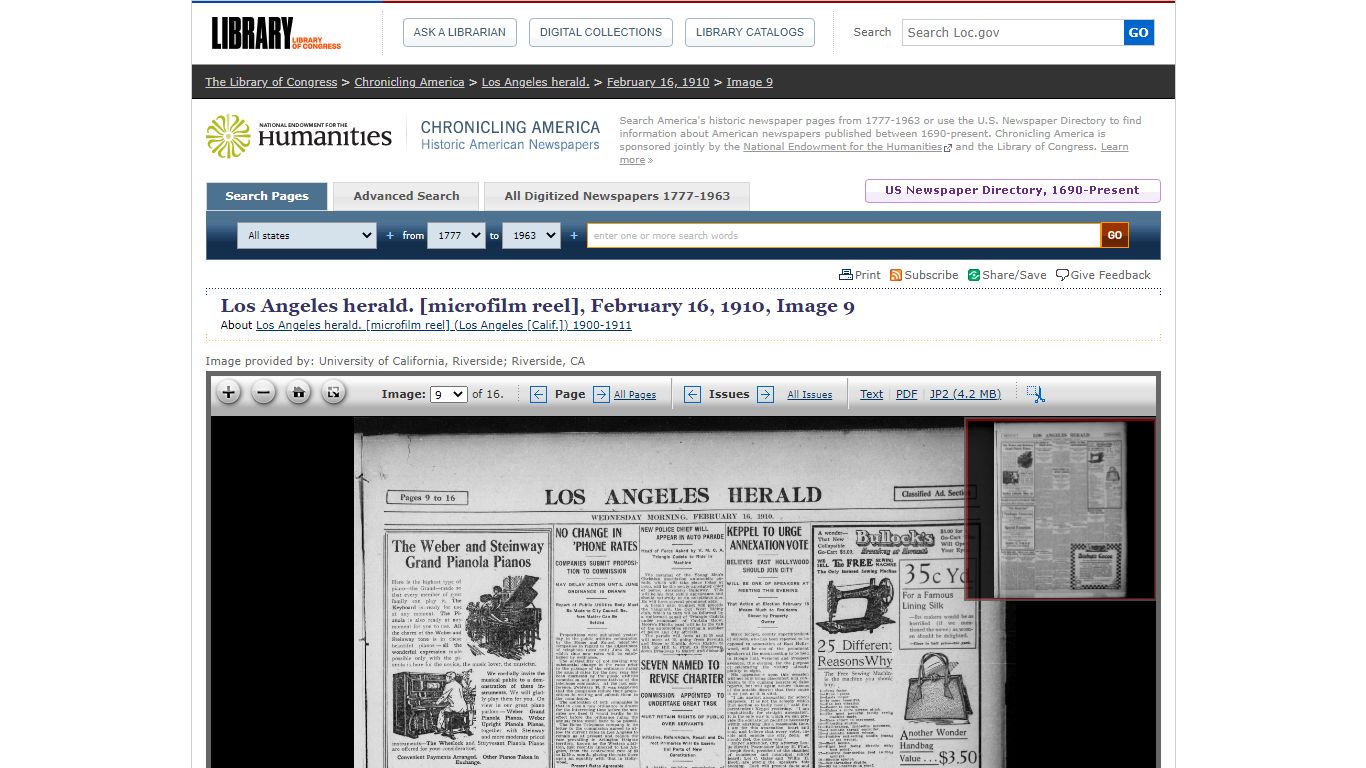 Los Angeles herald. [microfilm reel] (Los Angeles [Calif ...